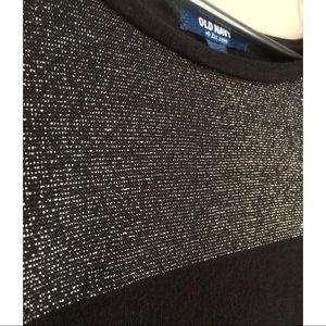 Black & Silver Striped Top, Old Navy, Large